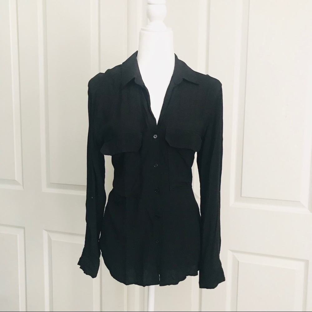 ❌SOLD❌ZARA Womens Black Button Up Blouse Large